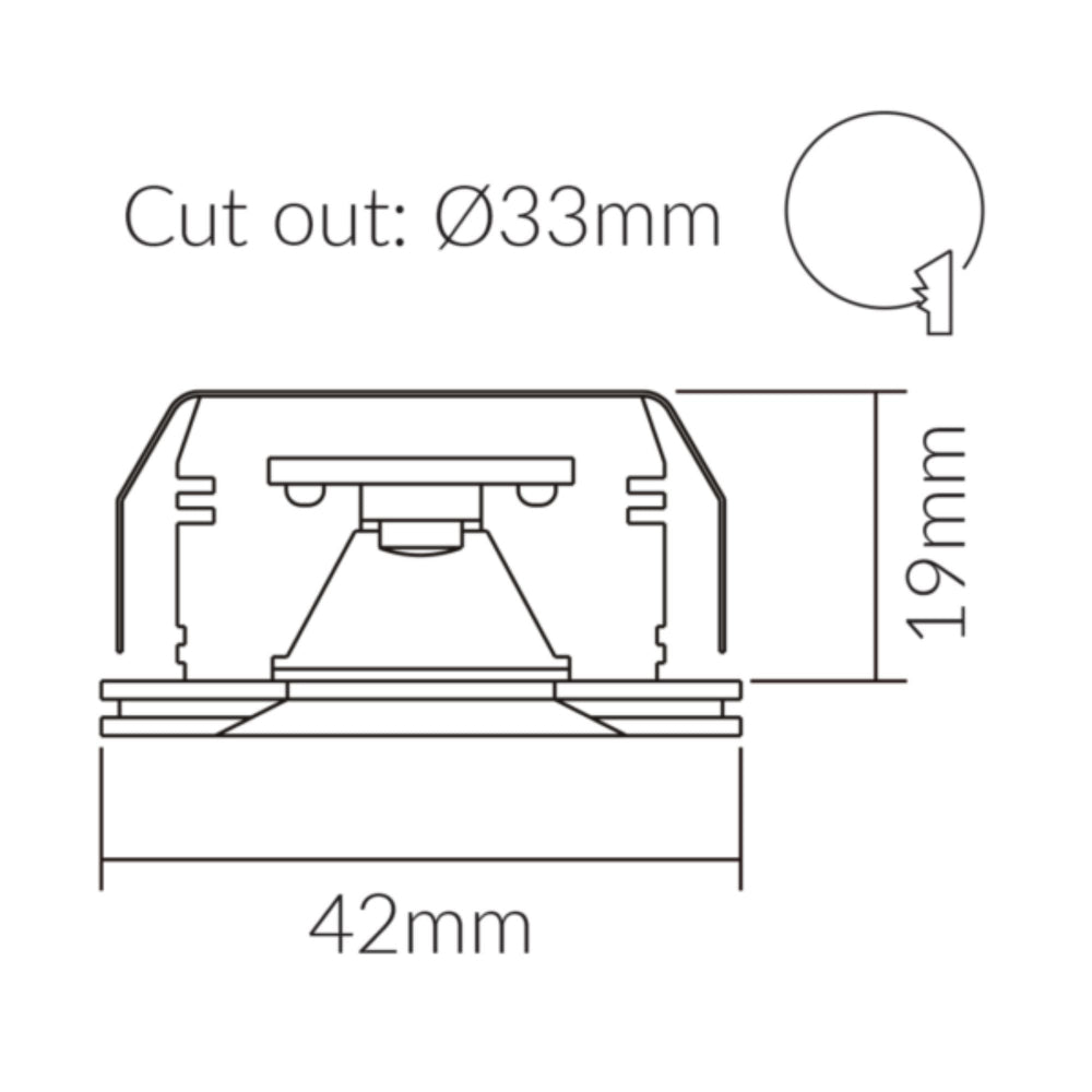 Vibe 101 Series Cabinet Downlight Recessed Colour Options-Vibe Lighting-Ozlighting.com.au