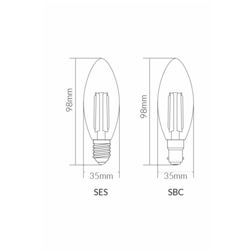 Vibe VBLC LED Filament Candle Globe - B15 / E14-Vibe Lighting-Ozlighting.com.au