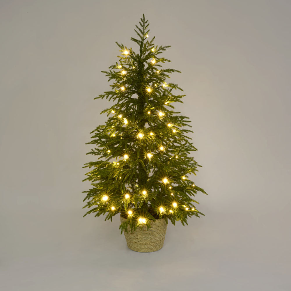 Vixen & Velvet Touch Light-Up Tree - Soft- Potted, with Basket 120cm-VIXEN & VELVET-Ozlighting.com.au