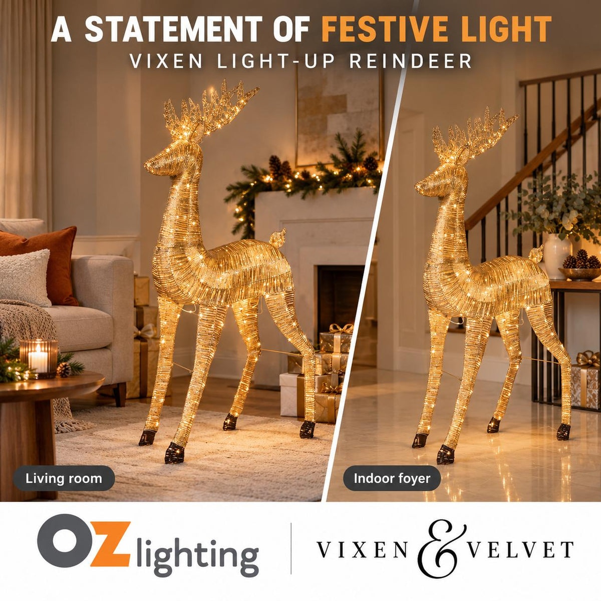 Vixen & Velvet VIXEN Light-Up Reindeer-VIXEN & VELVET-Ozlighting.com.au