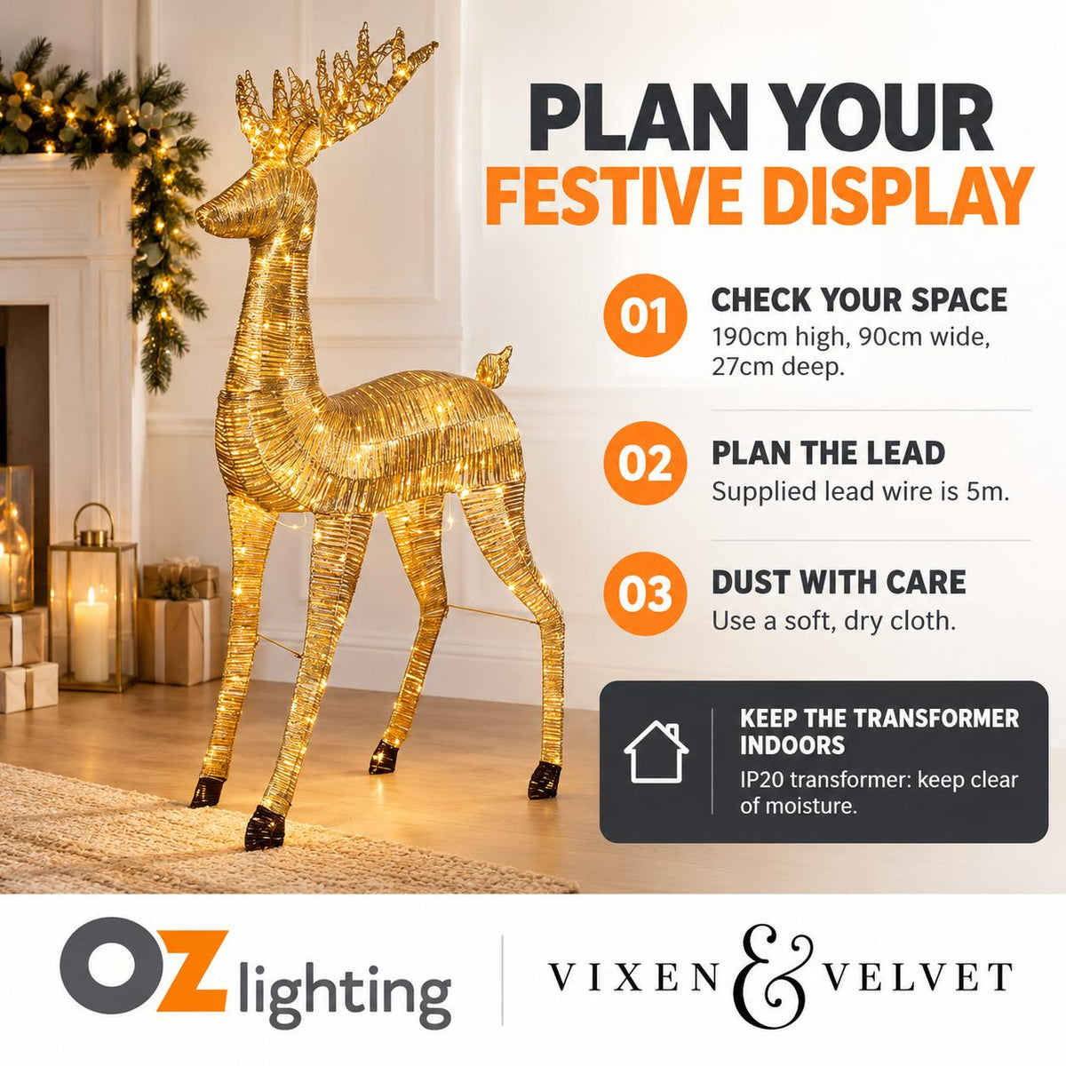 Vixen & Velvet VIXEN Light-Up Reindeer-VIXEN & VELVET-Ozlighting.com.au