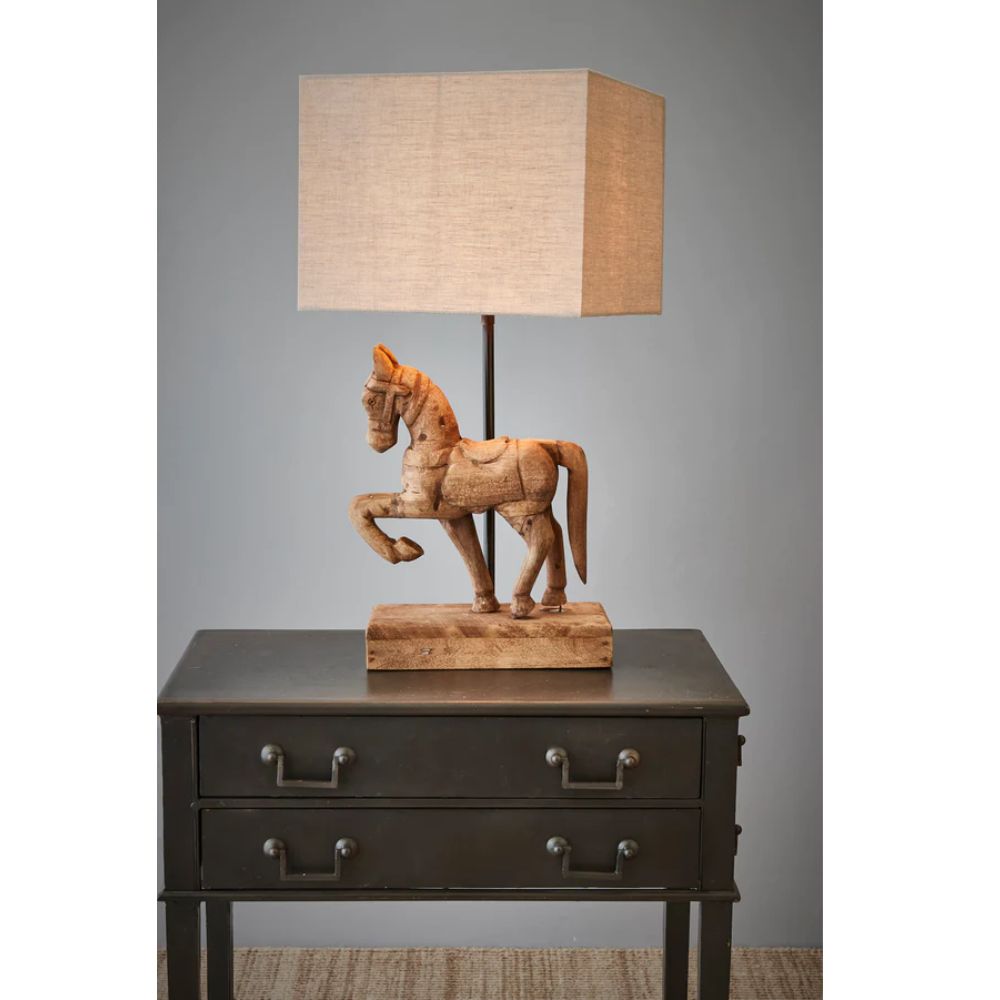 Zaffero BONNIE/CLYDE - S/L Wooden Horse Table Lamp-Zaffero-Ozlighting.com.au