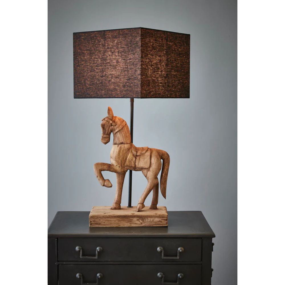 Zaffero BONNIE/CLYDE - S/L Wooden Horse Table Lamp-Zaffero-Ozlighting.com.au
