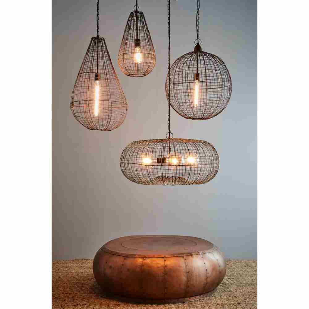 Zaffero CRAY Pendant - Antique Copper Open Wire Weave Teardrop-Zaffero-Ozlighting.com.au