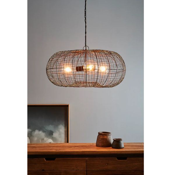 Zaffero LOBSTER Pendant - 3 Light Wire Weave Ellipse-Zaffero-Ozlighting.com.au