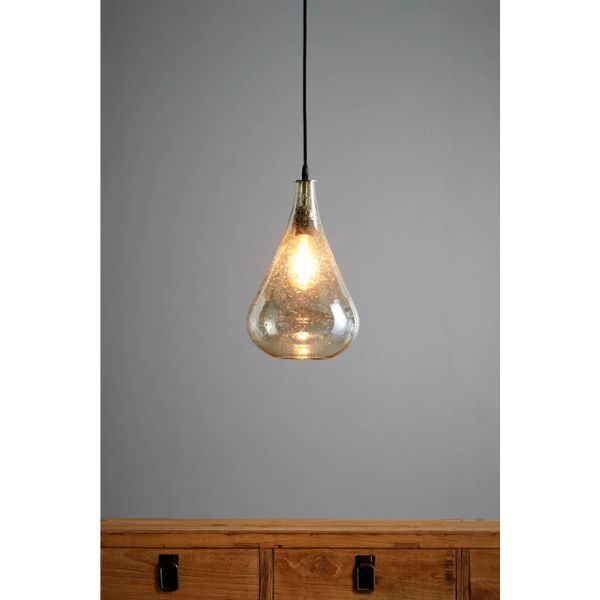 Zaffero LUSTRE TEARDROP Pendant - Stone-Effect Glass Bell-Zaffero-Ozlighting.com.au