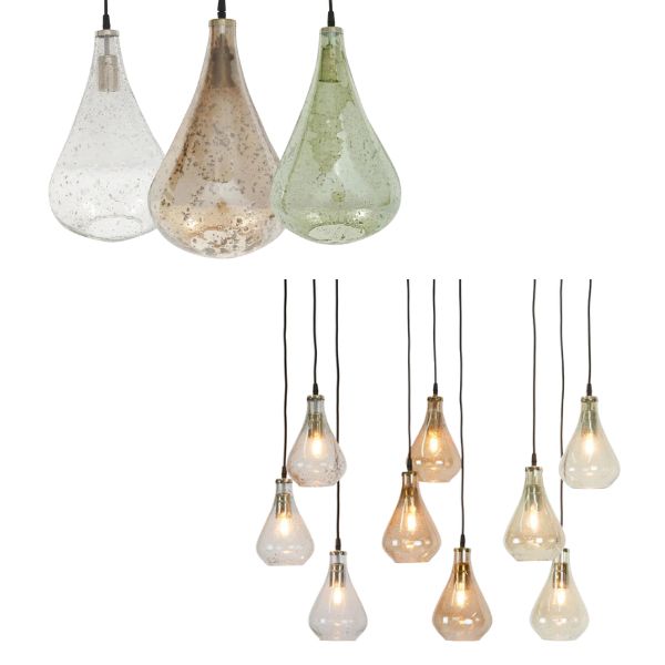 Zaffero LUSTRE TEARDROP Pendant - Stone-Effect Glass Bell-Zaffero-Ozlighting.com.au