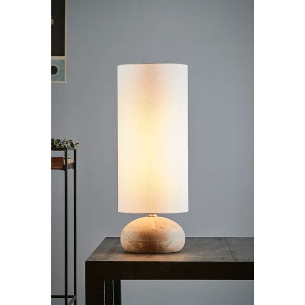 Zaffero PEBBLE - Turned Mango Wood Table Lamp-Zaffero-Ozlighting.com.au