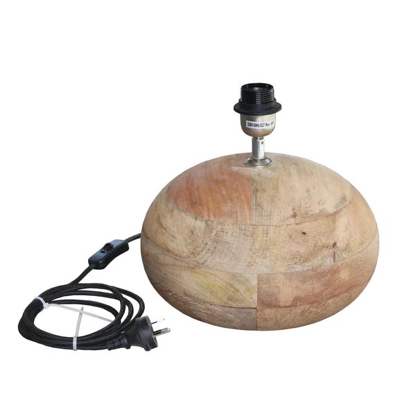 Zaffero PEBBLE - Turned Mango Wood Table Lamp-Zaffero-Ozlighting.com.au