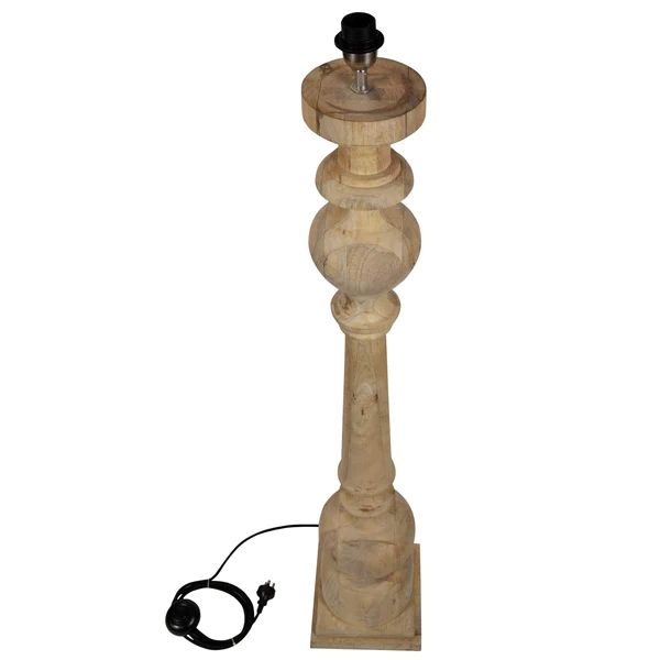 Zaffero ROOK Floor Lamp - Turned Wood Pillar-Zaffero-Ozlighting.com.au