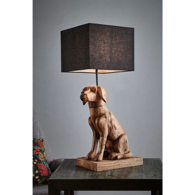 Zaffero THELMA - Hand Carved Wooden Dog Table Lamp-Zaffero-Ozlighting.com.au