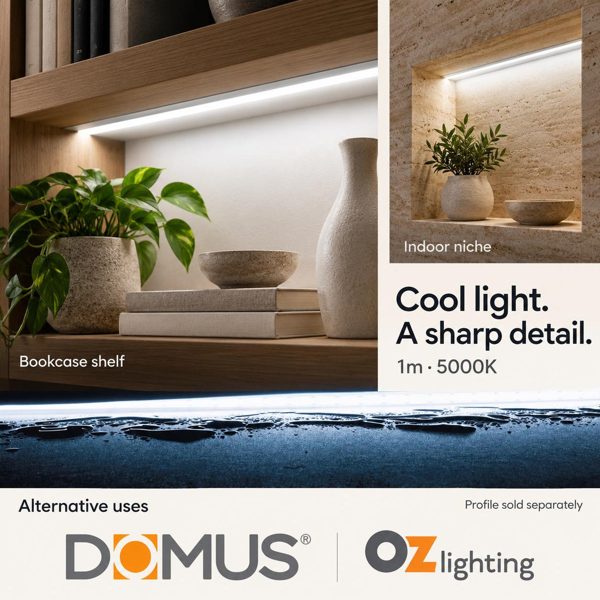 Domus PLEX-COB-10-IP67 1m 5000K LED strip and driver bundle — marketing
