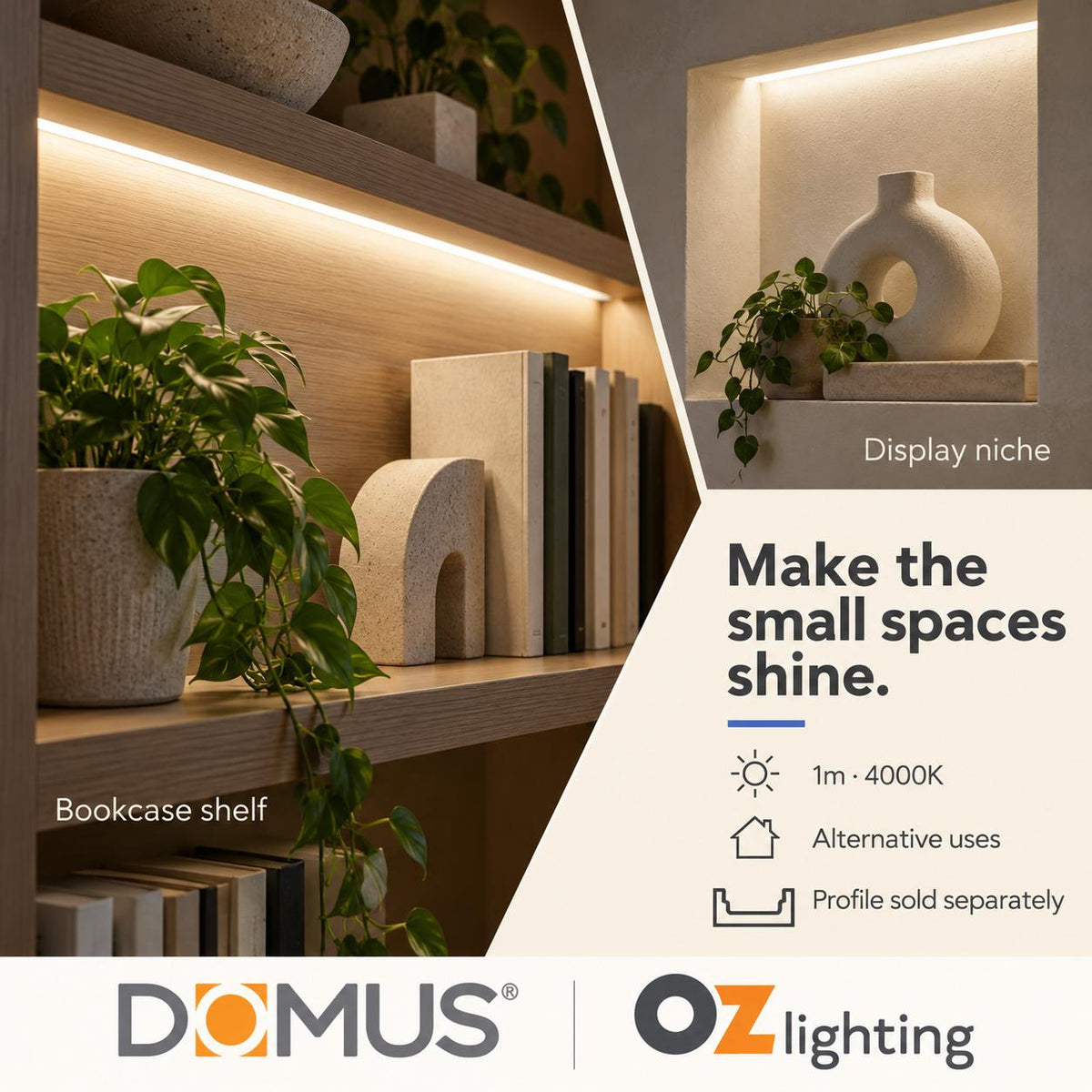 Domus PLEX-COB-5-IP67 1m 4000K LED strip and driver bundle — marketing