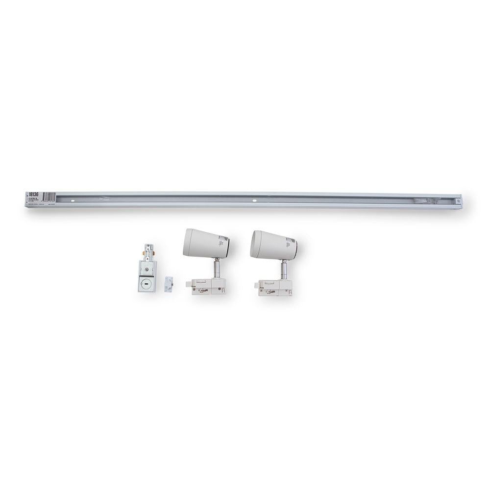 Atom AT1107/KIT - 2x10W LED Dimmable Adjustable Track Spot Lights And 1M Track Pack IP20-Atom Lighting-Ozlighting.com.au