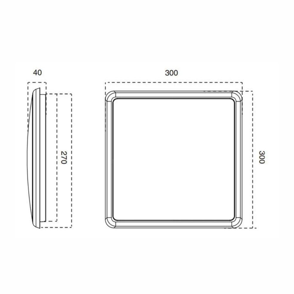 Atom AT3015 LED Oyster Light - 18W, Dimmable, Square Low Profile, IP54-Atom Lighting-Ozlighting.com.au