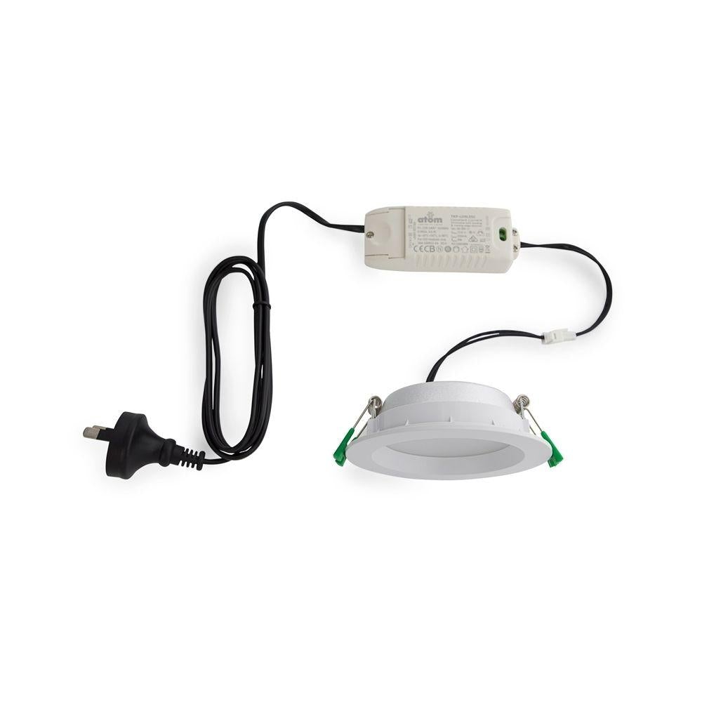 Atom AT9032 - 10W LED Dimmable Round Deep Face PC Downlight IP44 - 4000K-Atom Lighting-Ozlighting.com.au