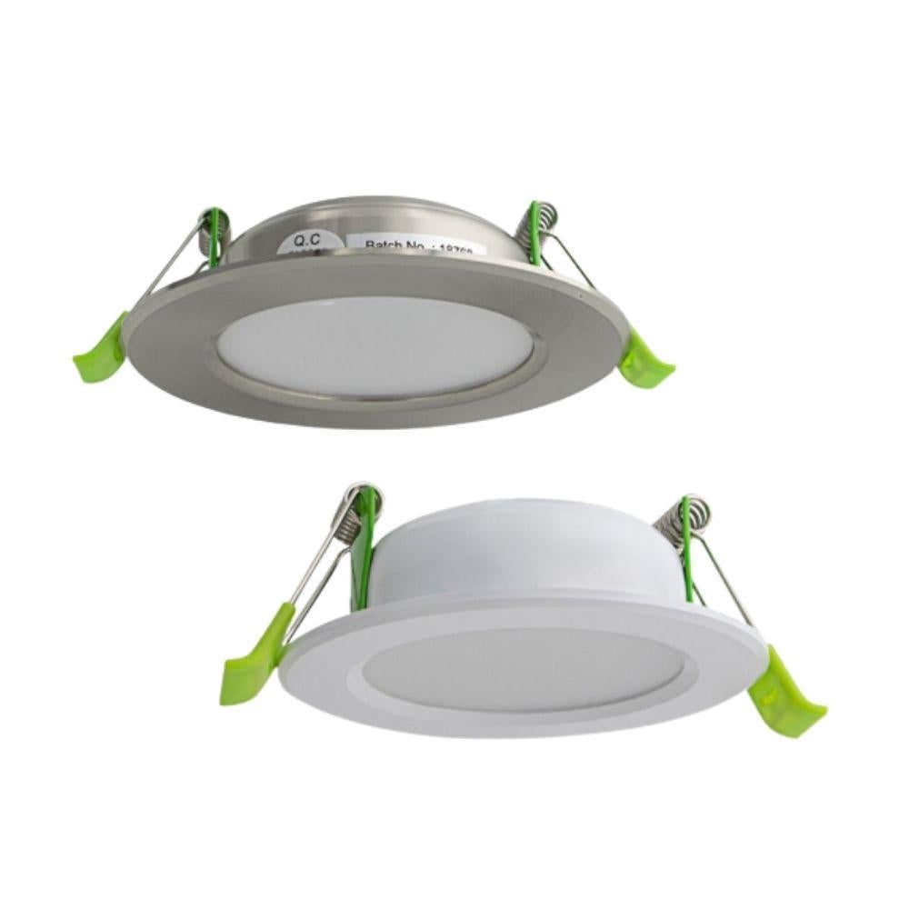 Atom AT9036 LED Downlight - 9W, 3000K/4000K, Dimmable, IP44, Round, Flat Face-Atom Lighting-Ozlighting.com.au