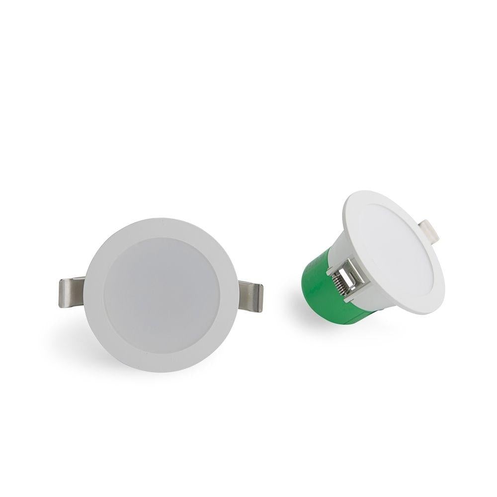 Atom AT9038 LED Downlight - 7W, Tri-Colour, Dimmable, IP54, Flat Face, 70mm Cutout-Atom Lighting-Ozlighting.com.au