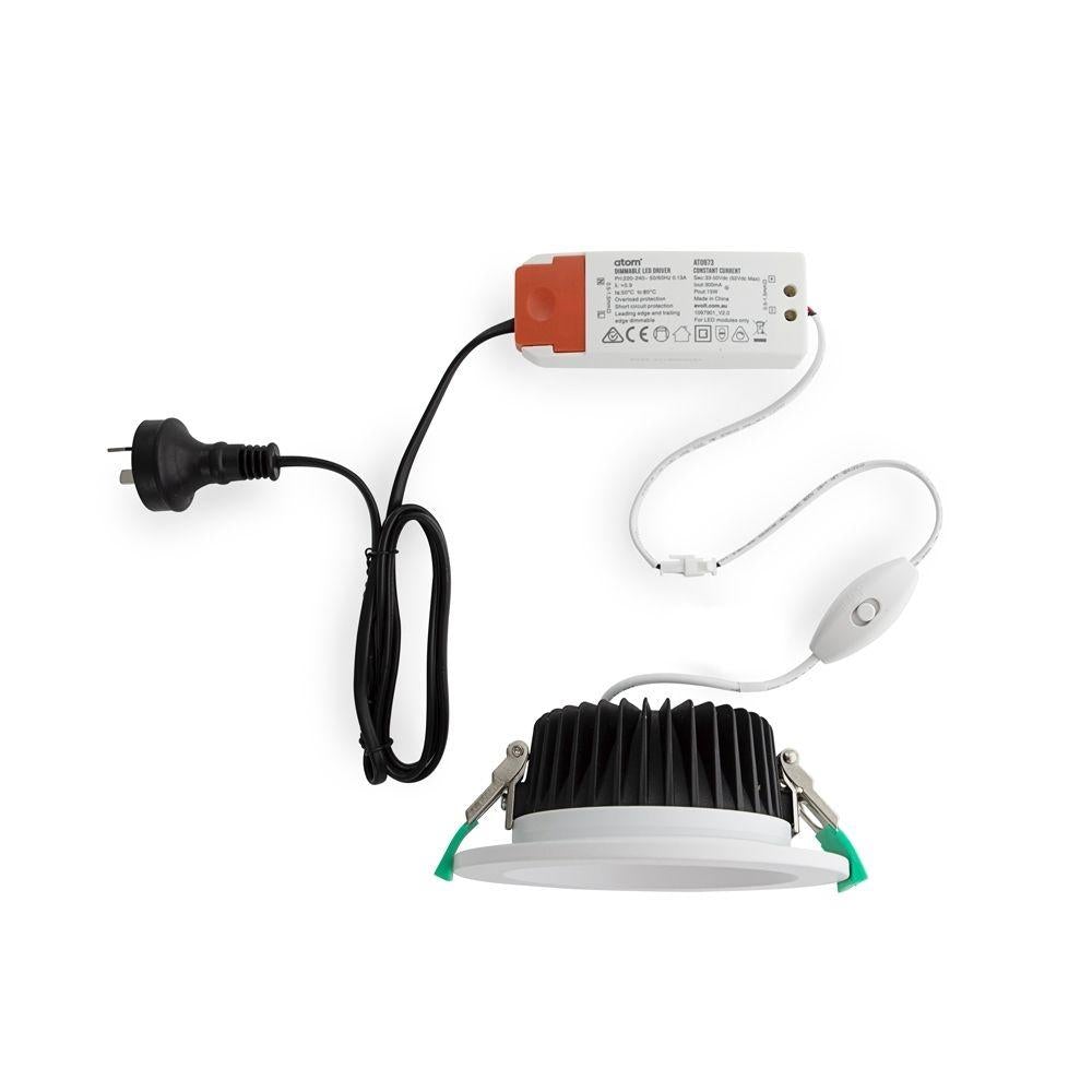 Atom AT9087 LED Downlight - 30W, Tri-Colour, Dimmable, IP40, Round, Commercial, 165mm Cutout-Atom Lighting-Ozlighting.com.au