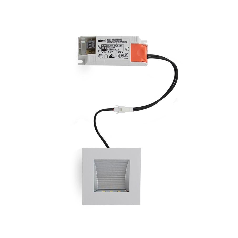 Atom AT9500 - 2W LED Square Recessed Step Light IP44-Atom Lighting-Ozlighting.com.au