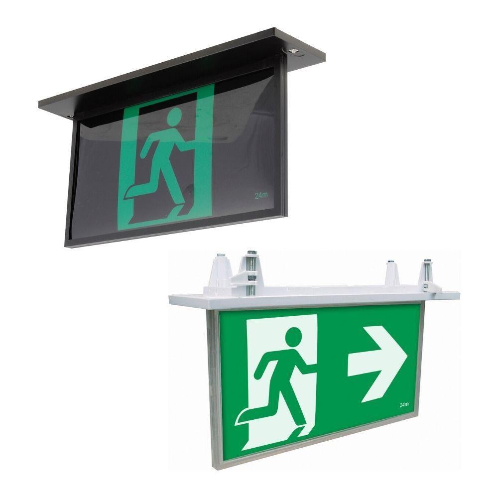 Brilliant BLADE Recessed Emergency LED Exit Sign - 2W-Brilliant Lighting-Ozlighting.com.au