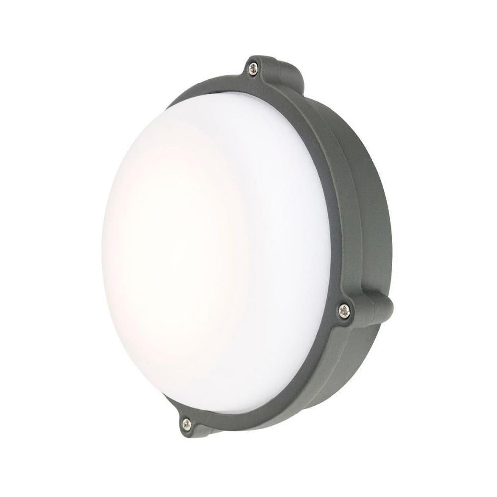 Brilliant DELATITE-S/L LED Round Bunker Light - 12W/20W, IP44 Charcoal, 3000K-Brilliant Lighting-Ozlighting.com.au