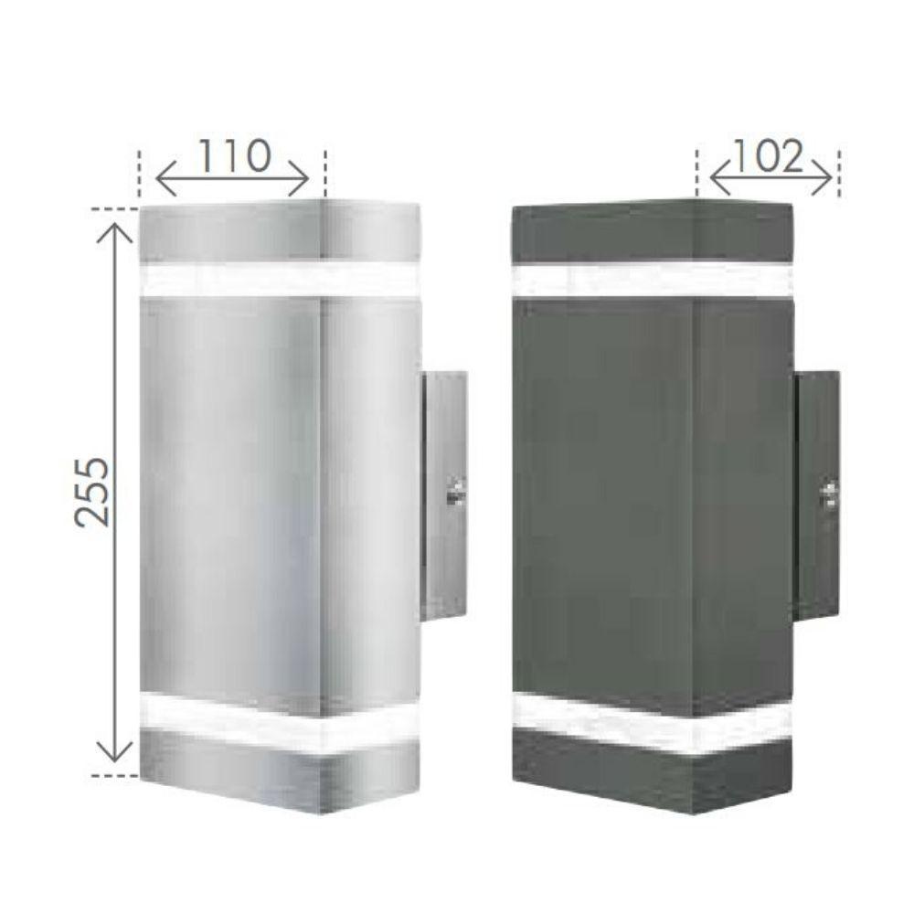 Brilliant ENTASIS-2WB Outdoor Up/Down Wall Light - 2XGU10 Modern, IP44-Brilliant Lighting-Ozlighting.com.au