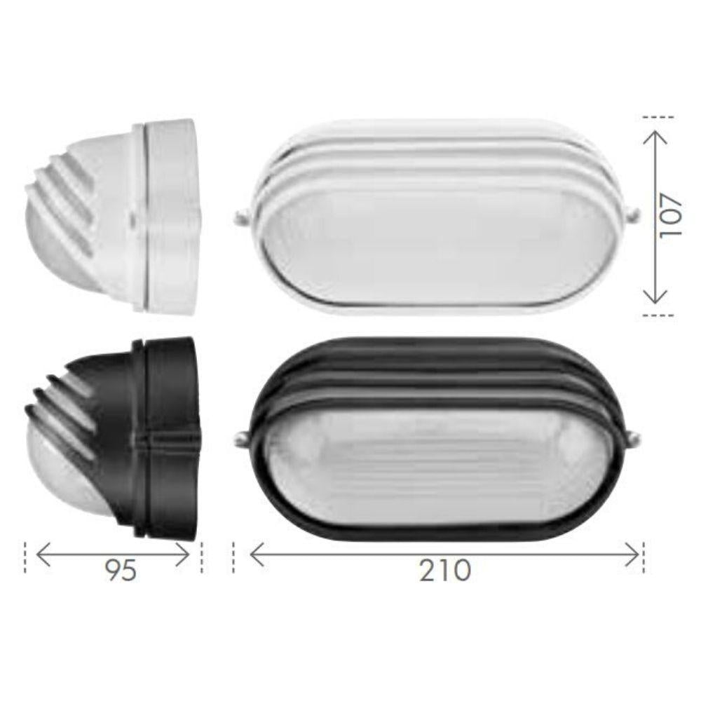 Brilliant ESSEX LED Outdoor Plain/Eyelid Oval Bunker Light - 7.5W, IP54, 3000K-Brilliant Lighting-Ozlighting.com.au