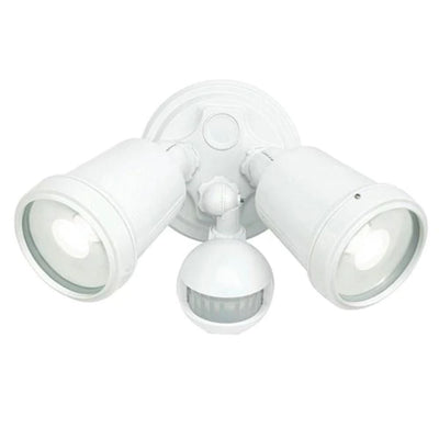 Brilliant HUNTER-TRIO - 22W LED Tri-Colour Twin Head Exterior Spotlight With Sensor IP44-Brilliant Lighting-Ozlighting.com.au