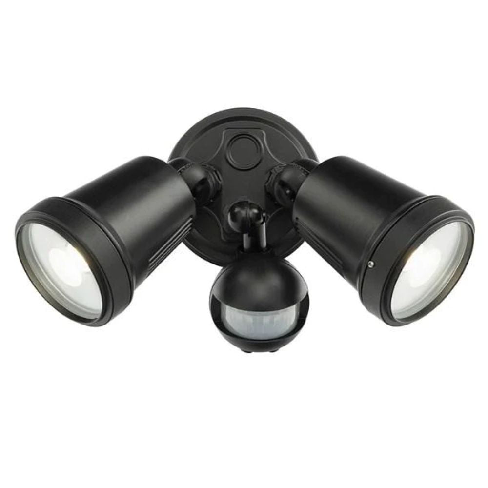 Brilliant HUNTER-TRIO Twin Head LED Outdoor Spotlight - 22W Tri-Colour, Sensor IP44-Brilliant Lighting-Ozlighting.com.au
