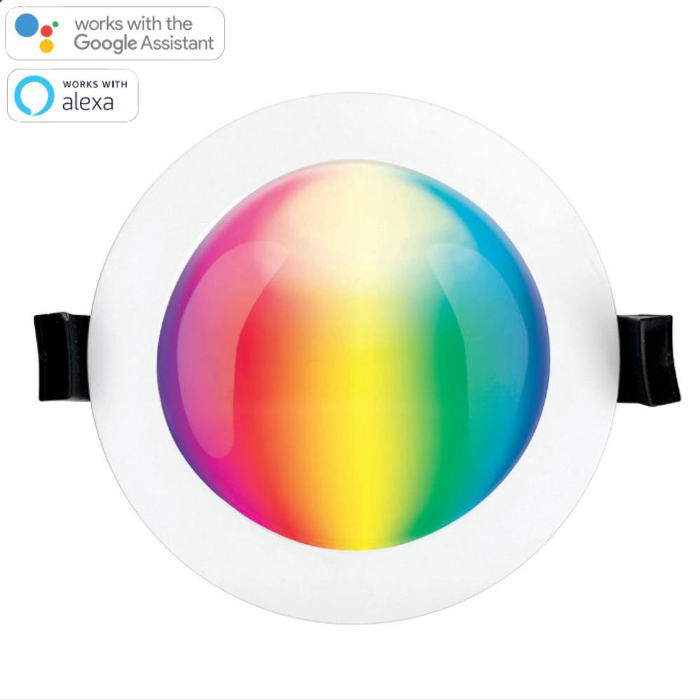 Brilliant PRISM-SMART Smart LED Downlight - 10W Wi-Fi RGB+CCT Tuneable Deep Face, IP44-Brilliant Lighting-Ozlighting.com.au
