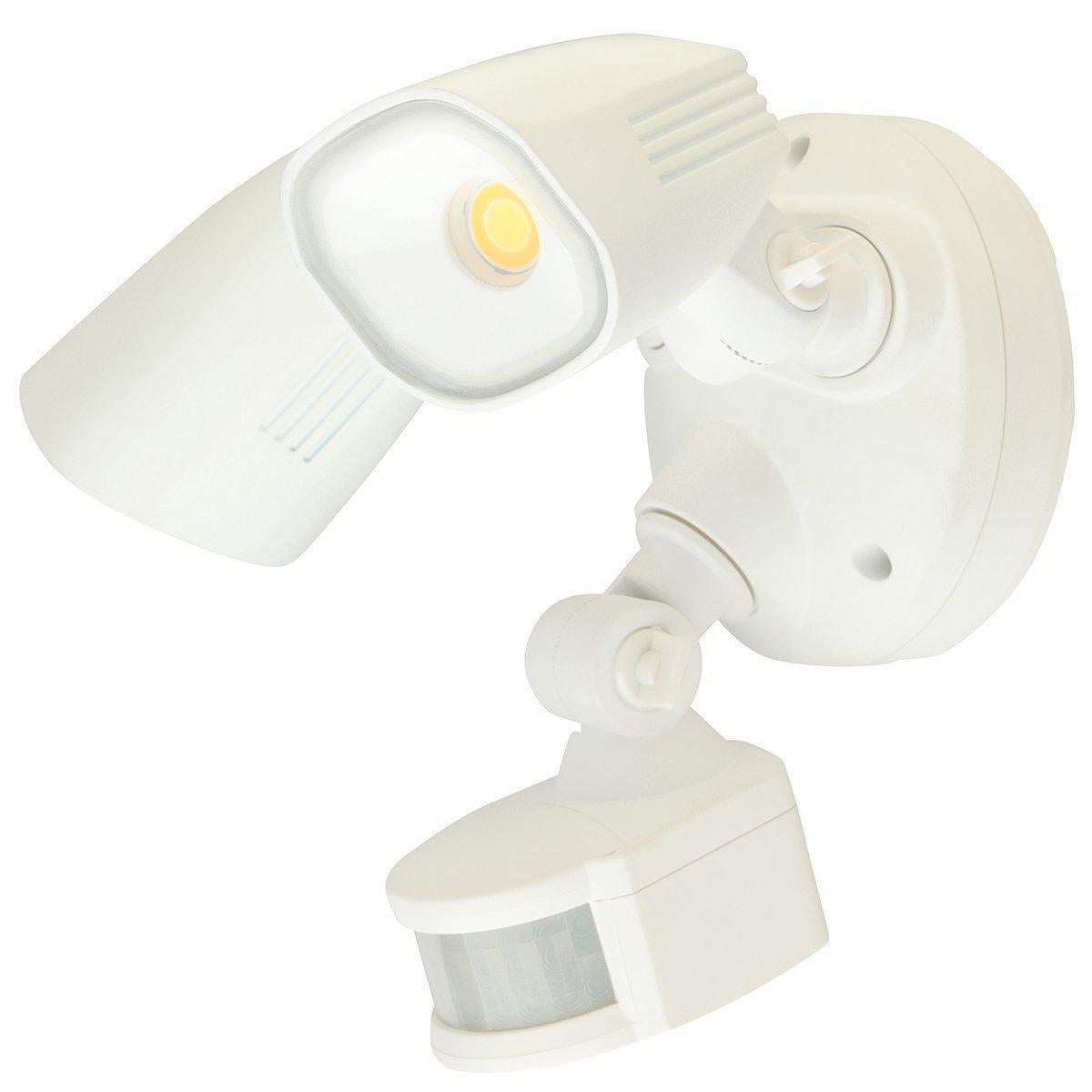 Brilliant SHIELDER Twin Head LED Outdoor Spotlight - 2x10W Adjustable PC, Sensor IP54, 4200K-Brilliant Lighting-Ozlighting.com.au