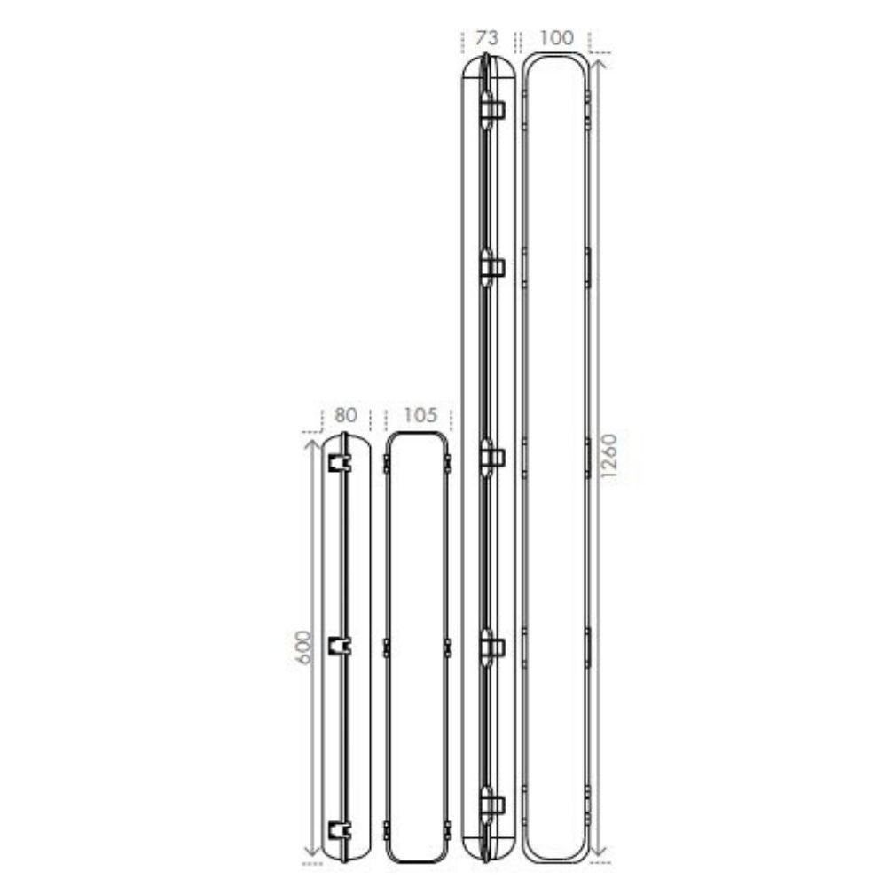 Brilliant STELLAR LED Batten - 20W/40W 600/1200mm, Weatherproof IP65, 4200K-Brilliant Lighting-Ozlighting.com.au