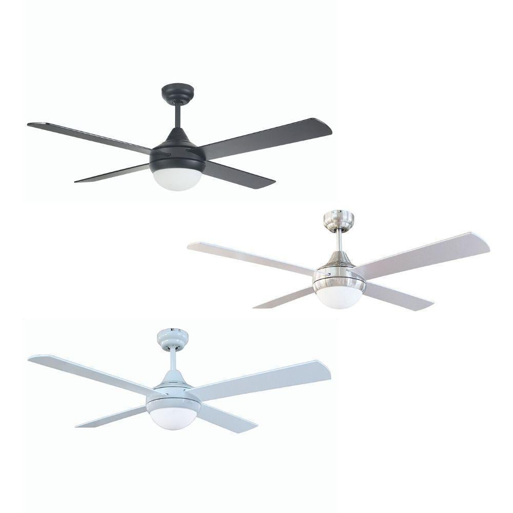 Brilliant TEMPO-52-LIGHT AC Ceiling Fan - 4 Blade 1300mm 52" Plywood, Light-Brilliant Lighting-Ozlighting.com.au