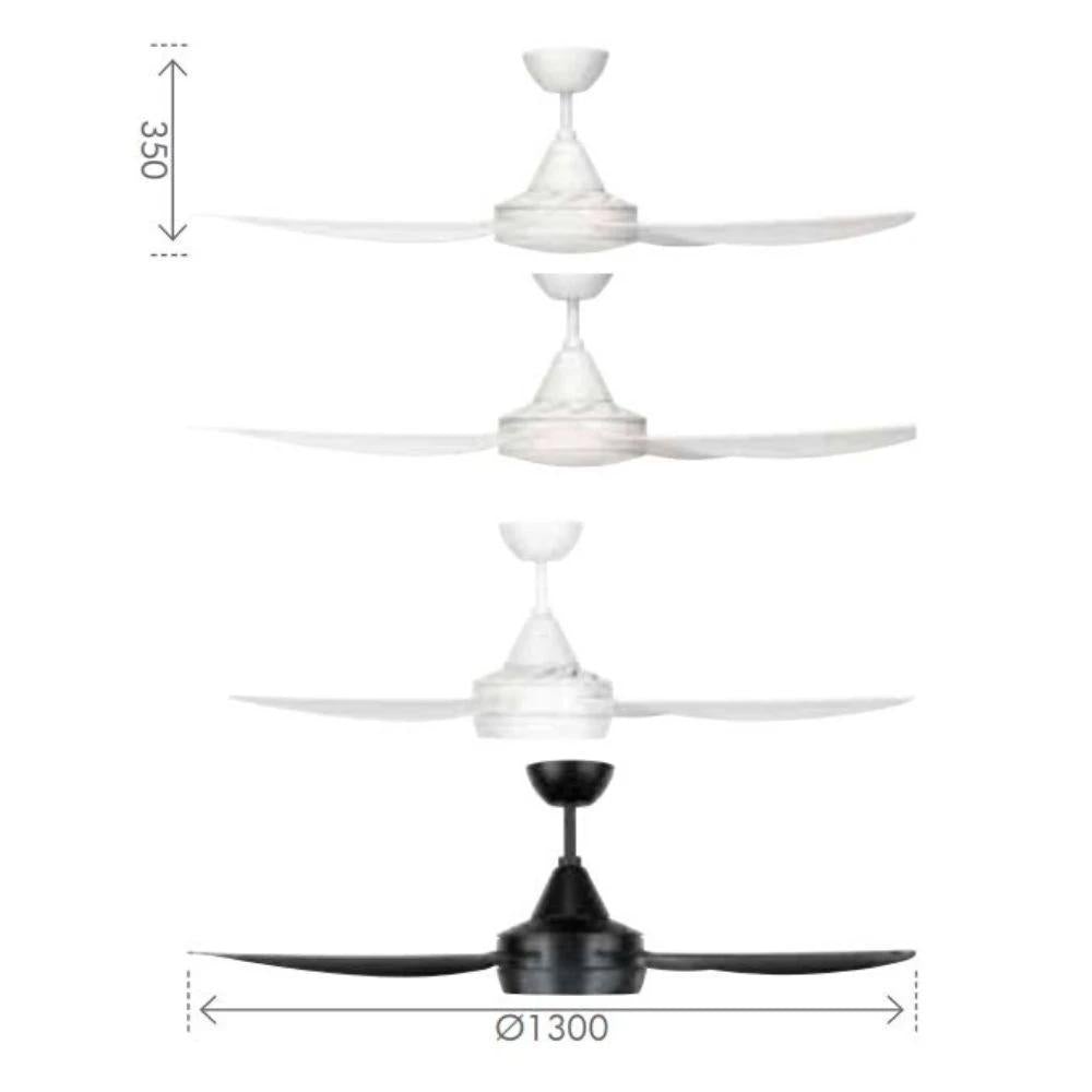 Brilliant VECTOR AC Ceiling Fan - 4 Blade 1300mm ABS-Brilliant Lighting-Ozlighting.com.au