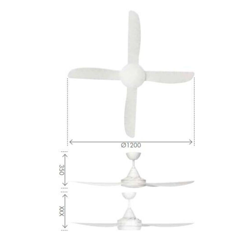 Brilliant VECTOR LED Ceiling Fan - 1200mm 20W, Ezy-Fit Blades-Brilliant Lighting-Ozlighting.com.au