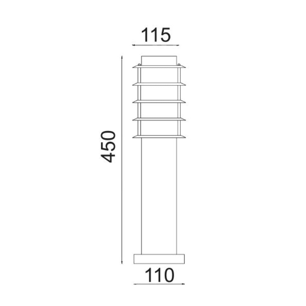 CLA BORDA Bollard Light - 18W, IP44, Surface Mounted, Louvred-CLA Lighting-Ozlighting.com.au