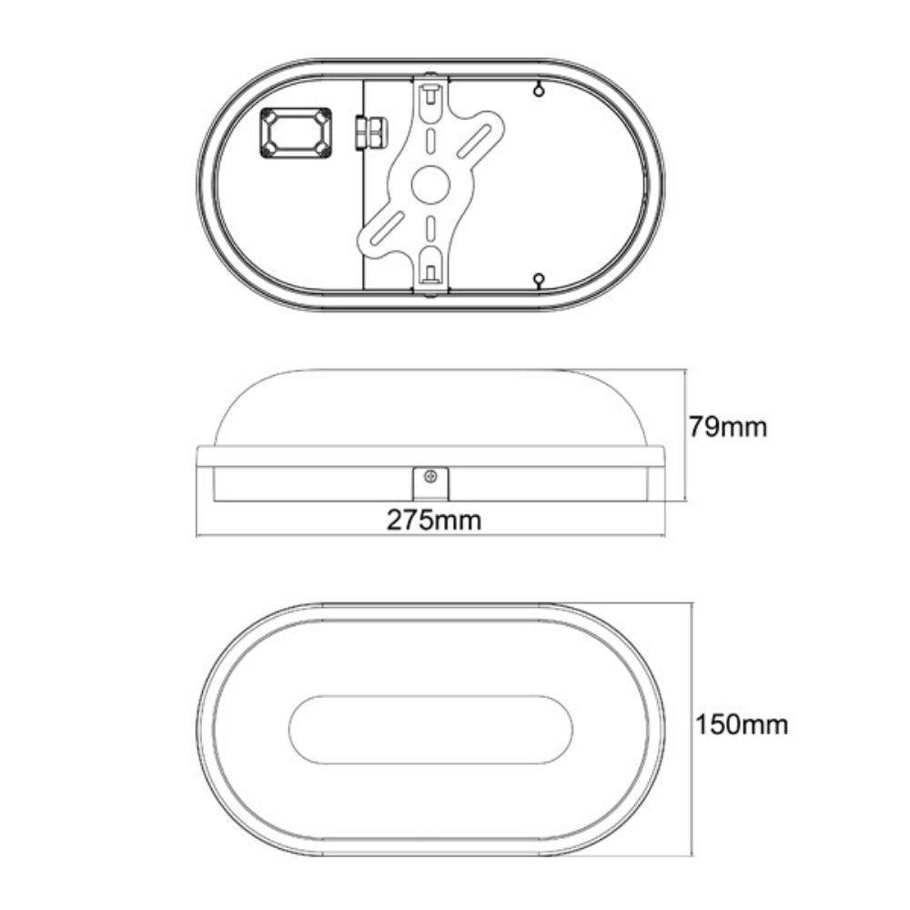 CLA BULK LED Bunker Light - 20W, IP65, Oval-CLA Lighting-Ozlighting.com.au