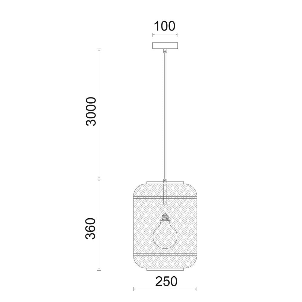 CLA CESTA Pendant - 1 Light, IP20, Bamboo-CLA Lighting-Ozlighting.com.au