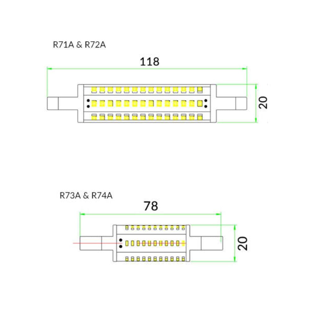 CLA GLOBE-R7 LED R7 Globes - 4W/8W, IP42-CLA Lighting-Ozlighting.com.au