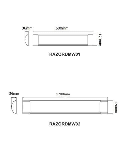 CLA RAZOR-DM LED Batten Light - Tri-Colour, Colour Switchable-CLA Lighting-Ozlighting.com.au
