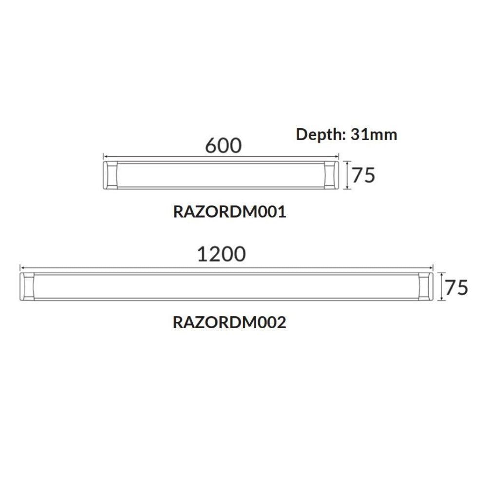 CLA RAZOR-DM LED Batten Light - Tri-Colour, Colour Switchable-CLA Lighting-Ozlighting.com.au