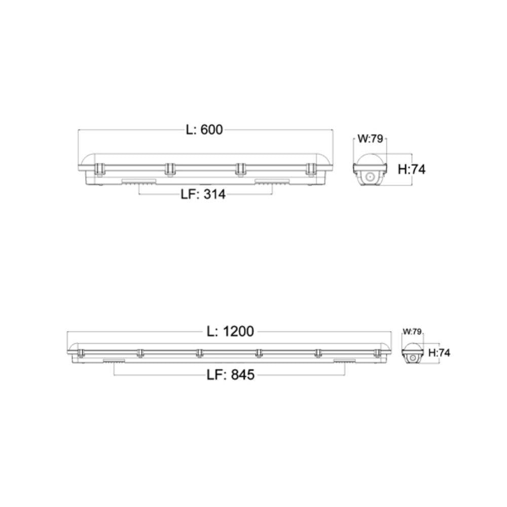 CLA SHIELDTRI LED Batten Light - 9W/18W/36W, Tri-Colour, IP65-CLA Lighting-Ozlighting.com.au