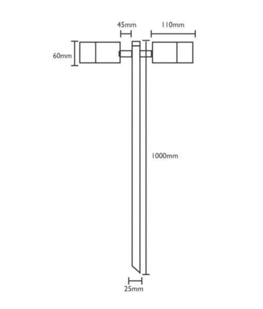 CLA SPM2AL Garden Spike Light - 12V DC, 2xMR16, IP65, Twin Head - DRIVER REQUIRED-CLA Lighting-Ozlighting.com.au