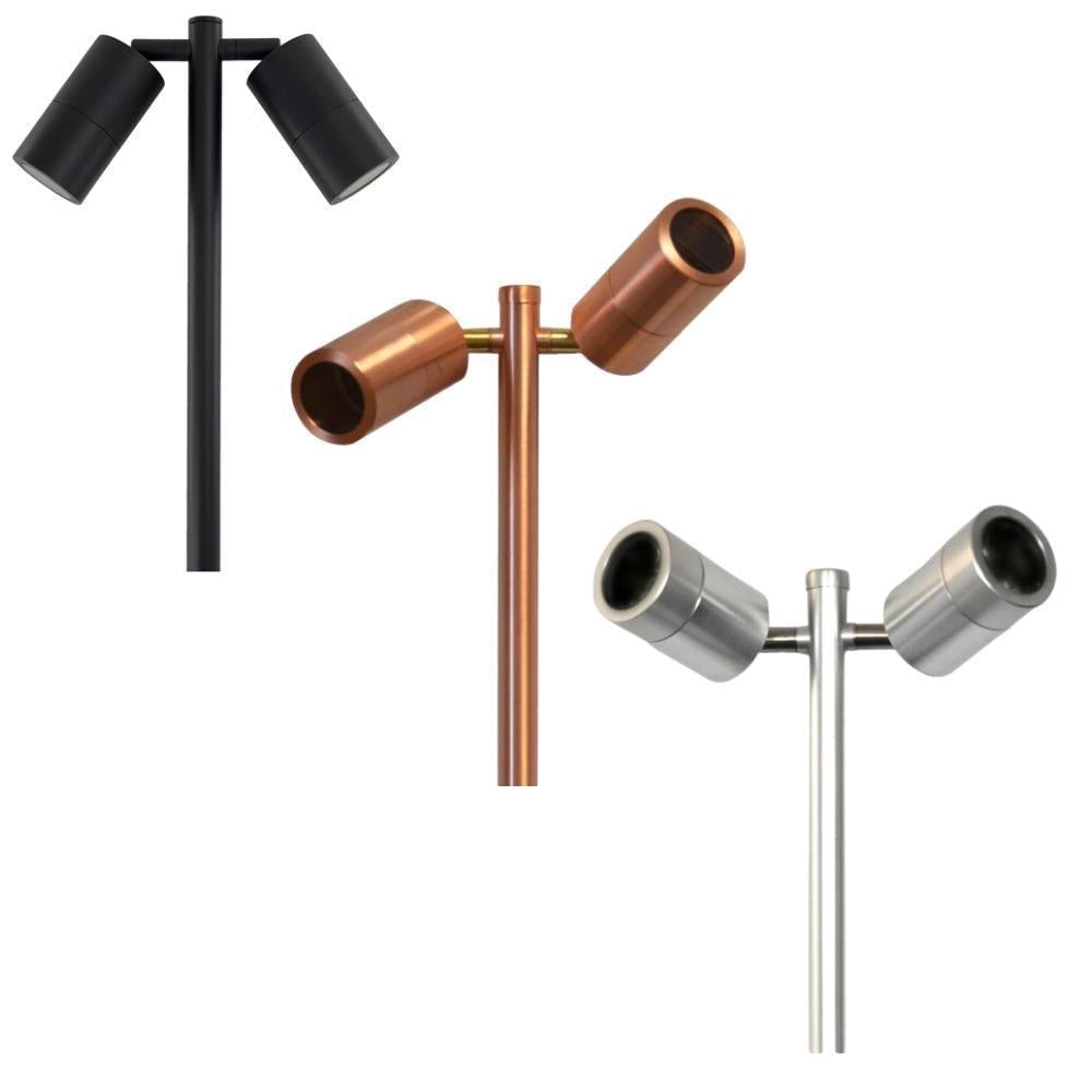 CLA SPM2AL Garden Spike Light - 12V DC, 2xMR16, IP65, Twin Head - DRIVER REQUIRED-CLA Lighting-Ozlighting.com.au
