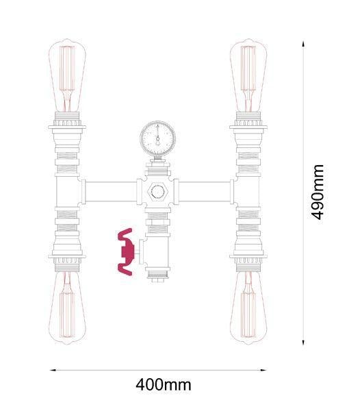 CLA STEAM Wall Light - Antique Pipe-CLA Lighting-Ozlighting.com.au