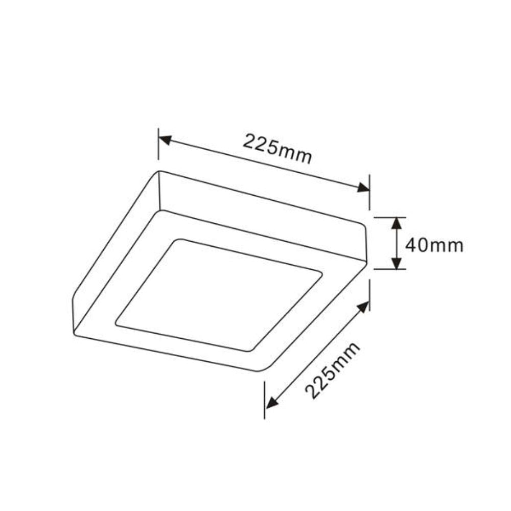 CLA SURFACE-9D/12D LED Oyster Light - 18W, 3000K/5000K, Dimmable, Square, 225mm-CLA Lighting-Ozlighting.com.au