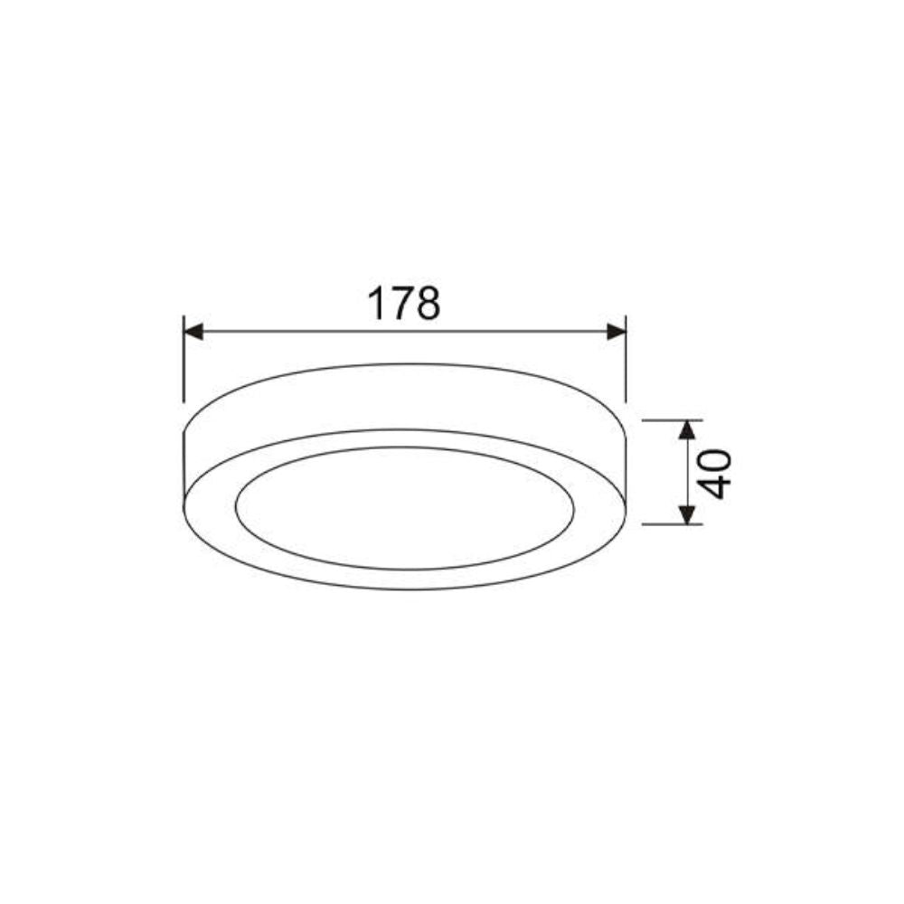 CLA SURFACETRI-2R LED Round PC Oyster - 12W, Tri-Colour, Dimmable, 178mm, Ceiling Light-CLA Lighting-Ozlighting.com.au