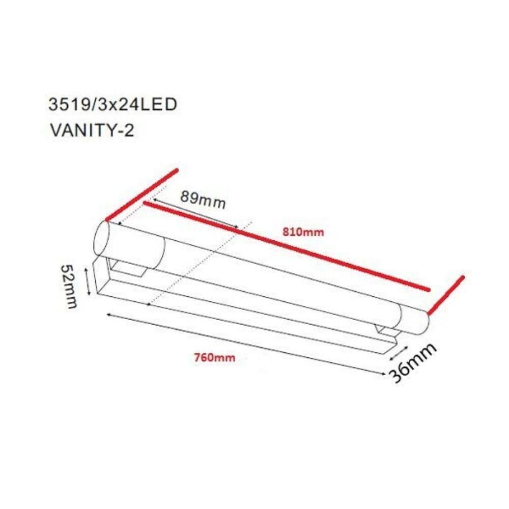 CLA VANITY - LED Wall Vanity Light Chrome 4000K - Short/Long-CLA Lighting-Ozlighting.com.au