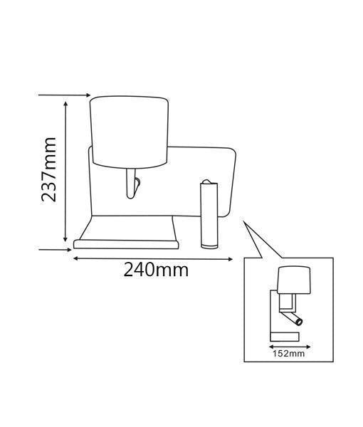 CLA VIGO Indoor LED Wall / Reading Light C/W USB Charger - IP20-CLA Lighting-Ozlighting.com.au